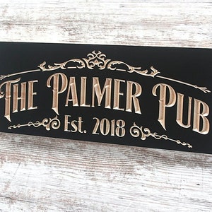 Custom Bar Sign Custom Pub Sign Craft Beer Sign Personalized Pub Sign Carved Wood Sign Benchmark Signs TV2-B