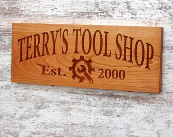 Personalized Motorcycle Garage Sign; Custom Workshop Decor for Papa; Handcrafted Wooden Man Cave Plaque; Unique Grandparent Gift; GW-C