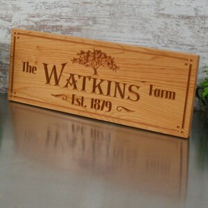 Oak Tree Address Sign Wooden Wall Art Housewarming Gift Custom Carved Sign Custom Camp Sign Mountain Home Custom Wood Sign; TG9-C