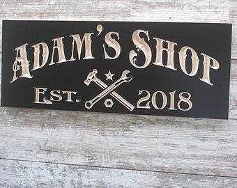 Personalized Biker Garage Sign; Custom Motorcycle Workshop Decor; Handcrafted Wooden Man Cave Plaque; Unique Gift for Dad; DS2-B