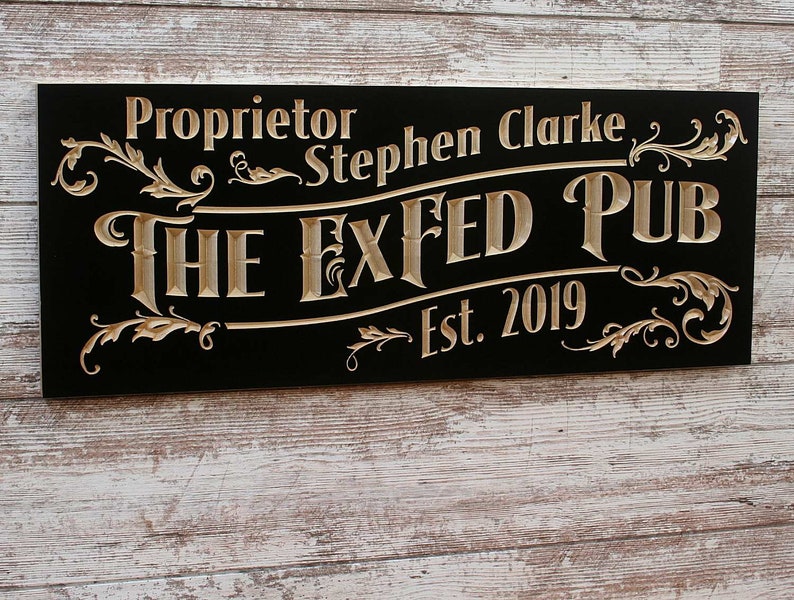 Custom Bar Theme Sign Custom Bar Sign Rustic Tavern Decor Etsy