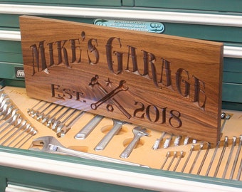 Fathers Day Gift; Man Shed Decor; Carved Wooden Workshop; Personalized Garage Bar; Custom Retreat Beer Enthusiast Presents; DS-W