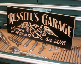 Motorcycle Sign Garage Sign Guy Gift Tool Rules Signs Man Cave Sign Personalized Garage Benchmark Signs SG-B