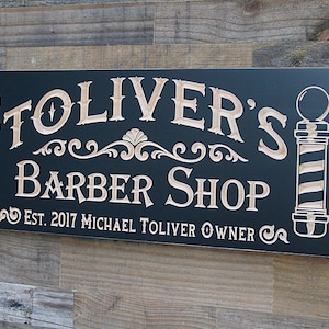 Barber Shop Sign Barber Gifts Custom Business Sign Personalized Man Cave Sign Guy Gift Trade Sign Benchmark Custom Signs BS-B