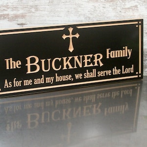 Personalized Family Name Sign, Custom Wedding Gift, As for me and my house we will serve the Lord, Joshua 24:15, carved wood sign, ST-B