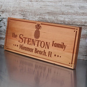 Beach House Decor Family Name Sign Nautical Signs With Pineapple Beach House Gifts Personalized Beach House Sign Lake House Sign TP-C