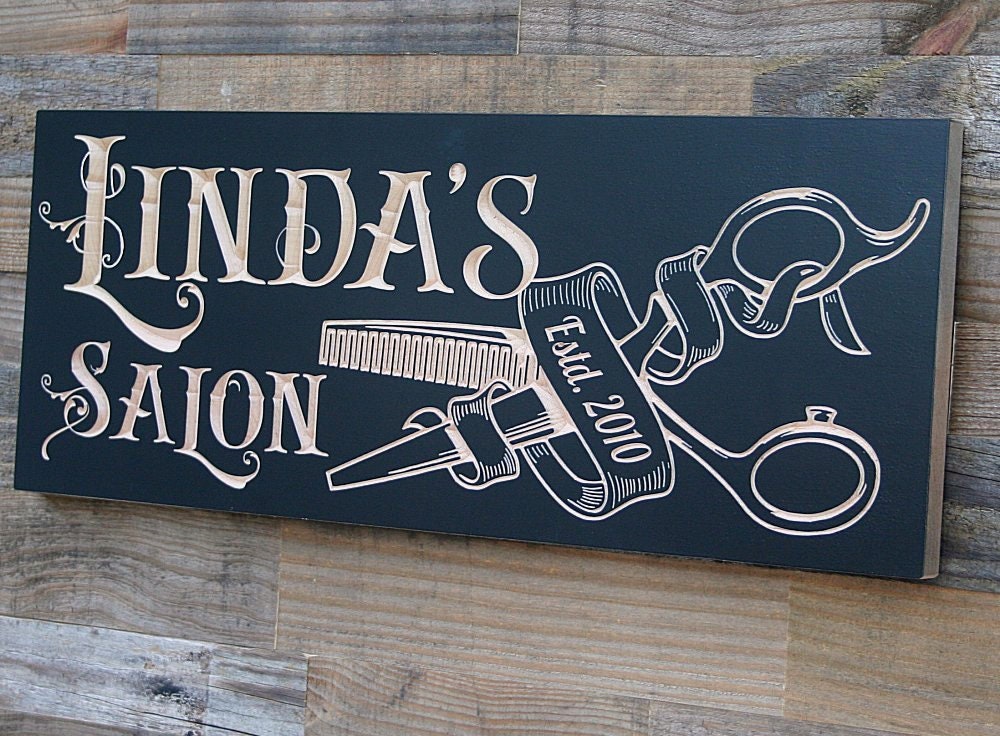 Hair Salon Sign Hair Stylist Sign Barber Shop Sign Custom Business Sign Trade sign Benchmark Custom Signs BH-B