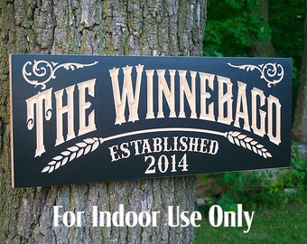 Rustic Personalized Wood Sign: Custom Home Decor for Wine Lovers; Pub and Tavern Inspired; Ideal Basement Bar Gift, WG-B