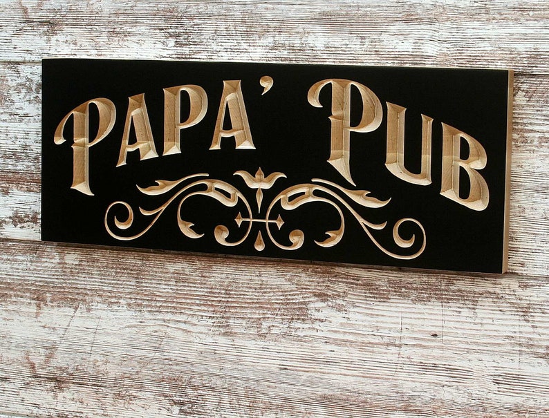 Custom Bar Sign Pub Sign Carved Wood Sign Irish Pub Sign Etsy