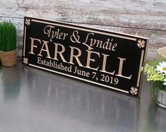 Distinctive Irish-Welsh Family Name Display; Carved into Robust Hardwood; Great Wedding or Anniversary Gift Idea, SK-B