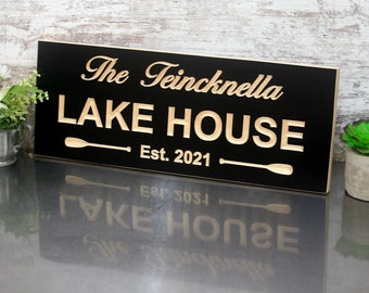 Vacation Home Gift; Personalized Mountain Cabin Sign; Custom Lake House Realtor Plaque; Carved Family Name Decor; Lodge Wall Art; LC-B