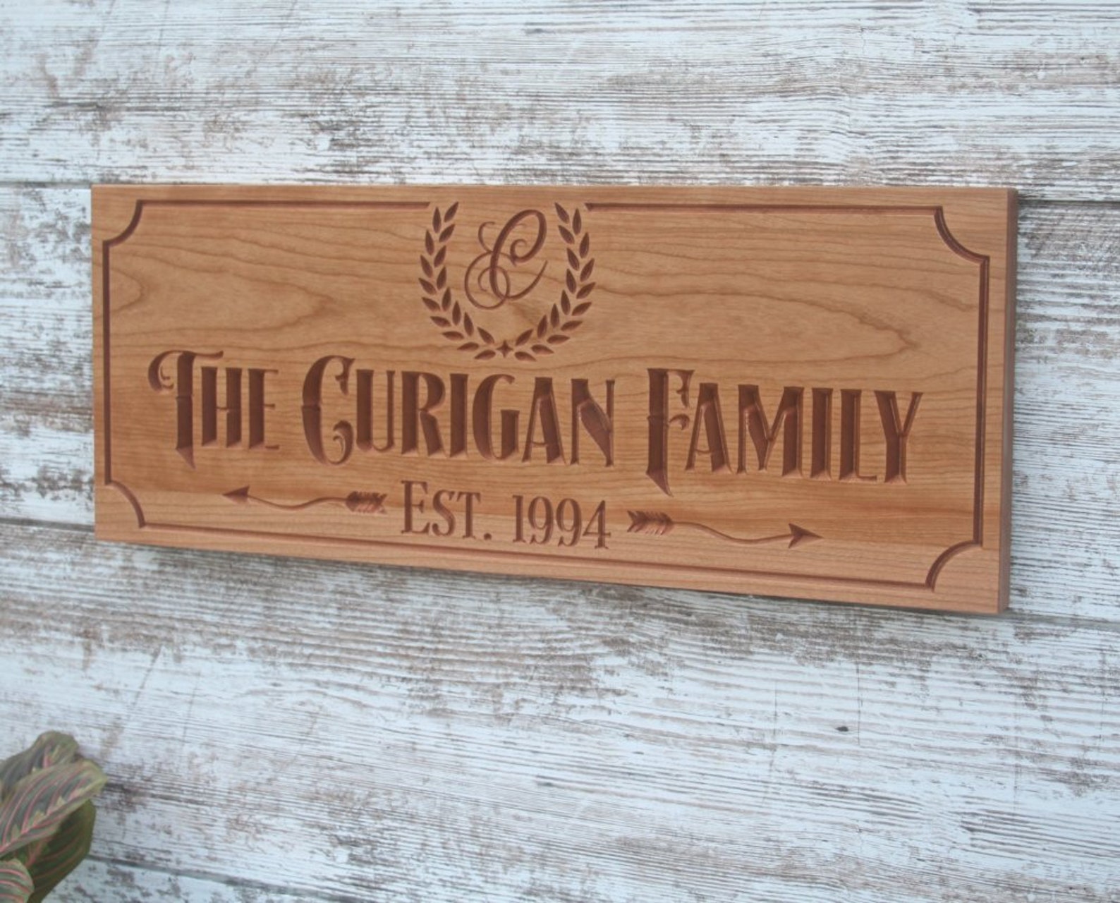 Custom Engraved Family Name Wood Sign, Personalized Wooden Plaque ...