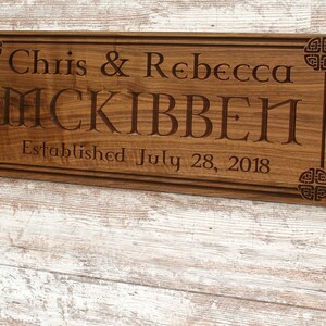 Celtic Sign Irish Name Sign Irish Blessing Sign Family Name Sign Benchmark Custom Signs CN-W