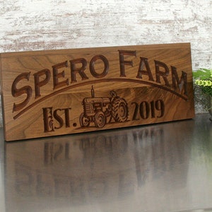 Custom Rustic Farmhouse Sign; Personalized Fixer Upper Wood Plaque; Farming Gift for Him; Family Name Wooden Decor, JF-W