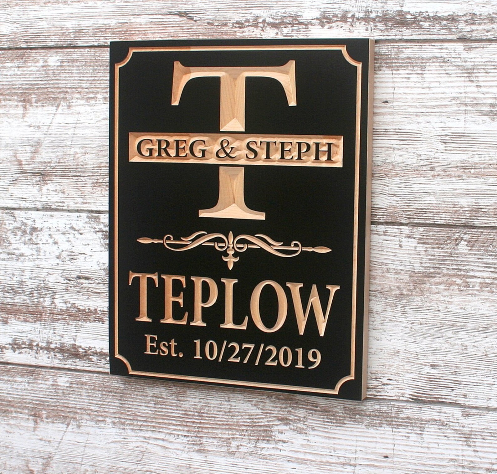 Custom Engraved Family Name Wood Sign, Personalized Wooden Plaque, Home ...