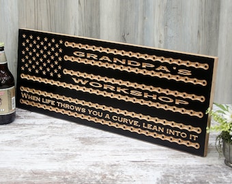 Customized Man Cave Flag with Bike Chain Pattern: Perfect Gift for Motorcycle Aficionados and Tool Junkies WK-B