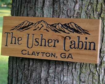 Outdoor Custom Sign Custom Wood Sign Carved Cabin Sign Custom Camp Sign Mountain Home Personalized Rustic Sign Wooden Signs; TM9-E