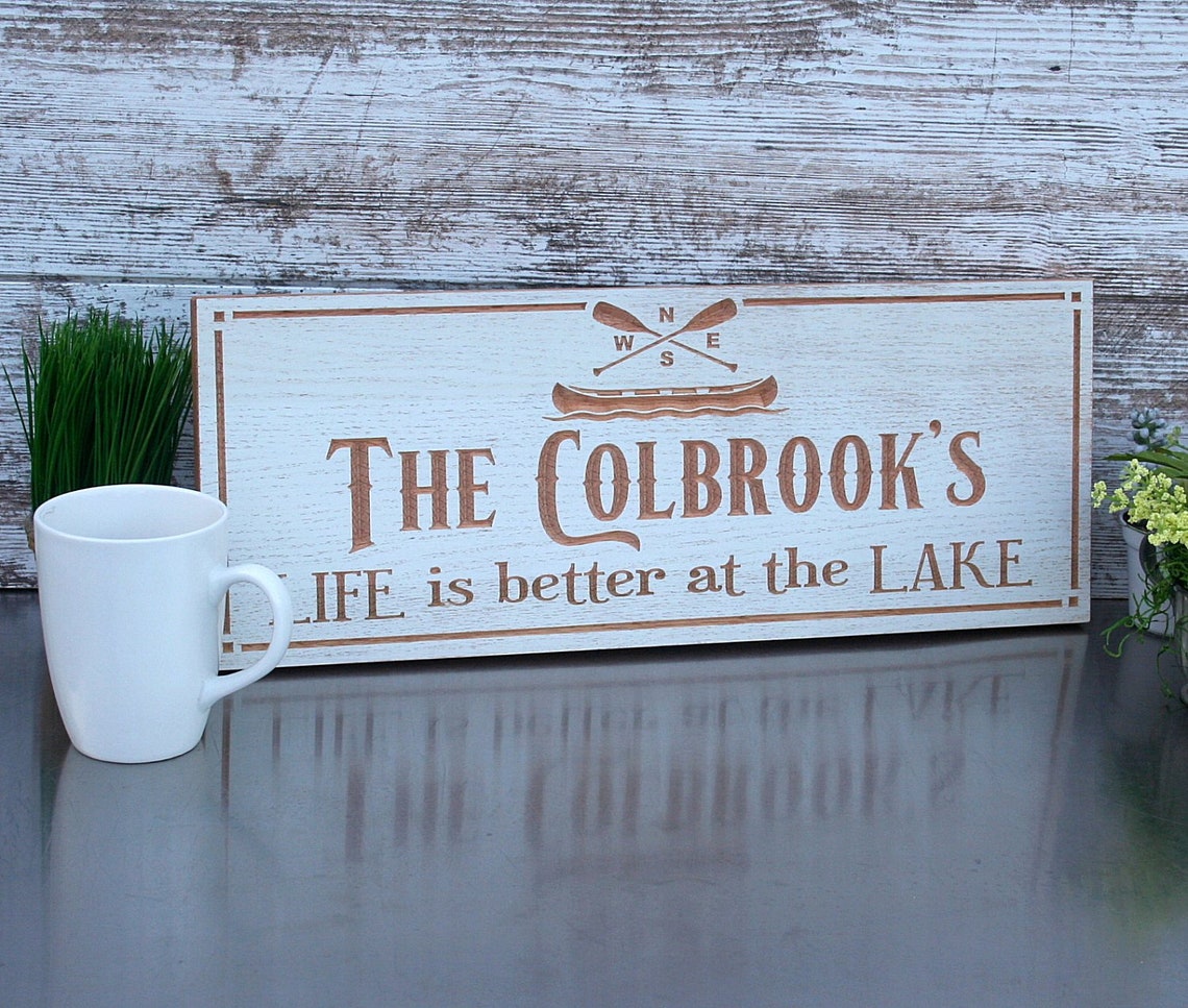 Custom Lake Cabin Sign Personalized Signs With Cabin Name or Etsy