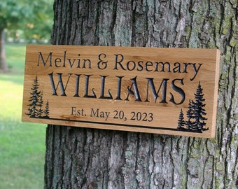 Carved Wood Sign With Custom Text   Personalized Wood Sign For Rustic Cabin   Outdoor Custom Sign With Custom Text Personalized Sign; TL9-E