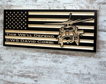 Armed Forces Sign Military Sign US Army USMC Military Retirement Sign with Helicopter Veteran Gift Idea Patriotic Flag Signs MW-B