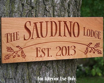 Retirement Gift; Personalized Camp Lodge Sign; Custom Cabin Branch Family Plaque; Rustic Woodland Decor; Mountain Retreat Wall Art; OB-C