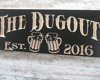 Bar Gift Beer Mug Sign; Custom Carved Brewery Plaque; Personalized Rustic Pub Decor; Handcrafted Wooden Tavern Art; Man Cave; JB2-B