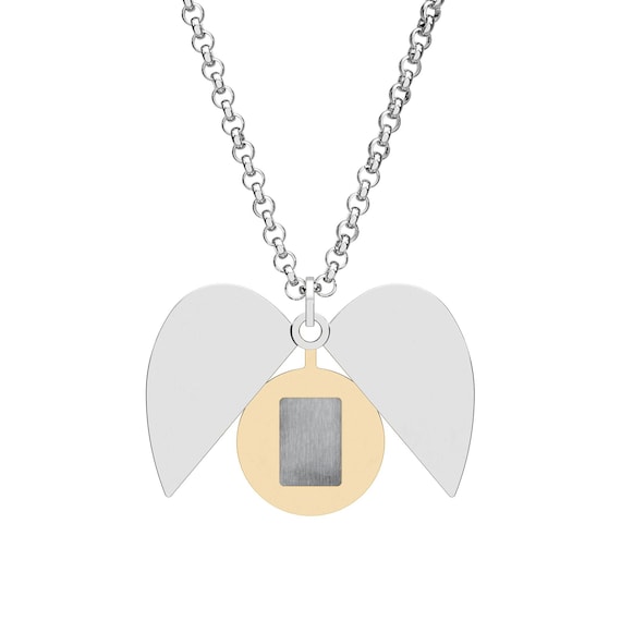 Secret Message Heart Necklace | Engraved Hidden Disk, 18K Gold Plated Stainless Steel