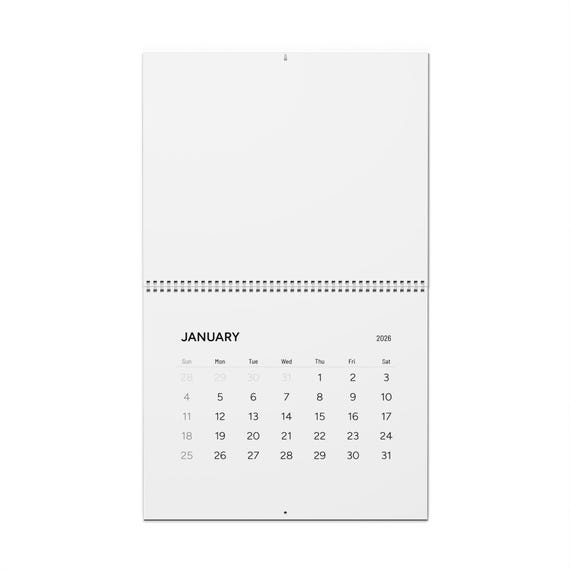 Minimal 2026 Wall Calendar | Blank Photo Template, Monthly Planner