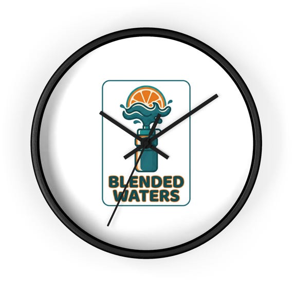 Blended Waters Logo Wall Clock | Tropical Orange Wave Clock