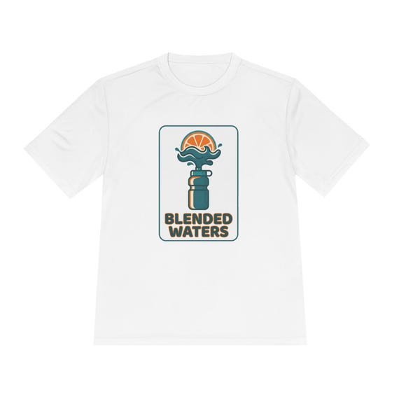 Blended Waters bottle graphic Tee | Ocean sunset surf-inspired design