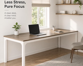 Long Desk 78.7 Inch, Computer Desk for 2 People, Double Workstation Desk, Home Office Gaming Desk, Two Person Desk with Sturdy Metal Frame