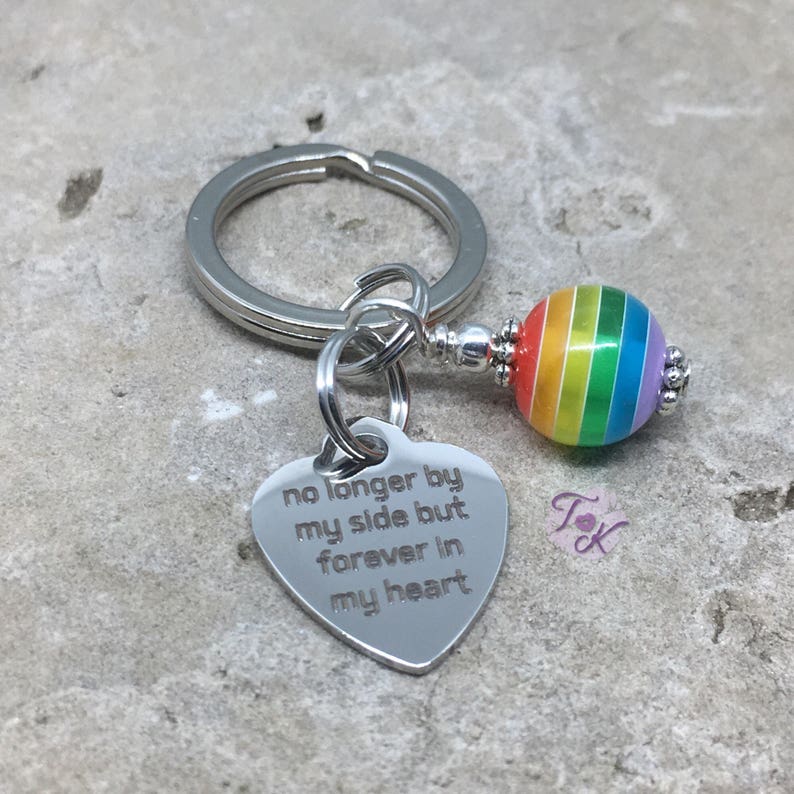 Rainbow Bridge Rainbow Bridge Key Chain Memorial Key Chain No Longer By My Side But Forever In My Heart Pet Sympathy Gift