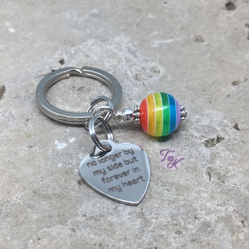 Rainbow Bridge Rainbow Bridge Key Chain Memorial Key Chain No Longer By My Side But Forever In My Heart Pet Sympathy Gift