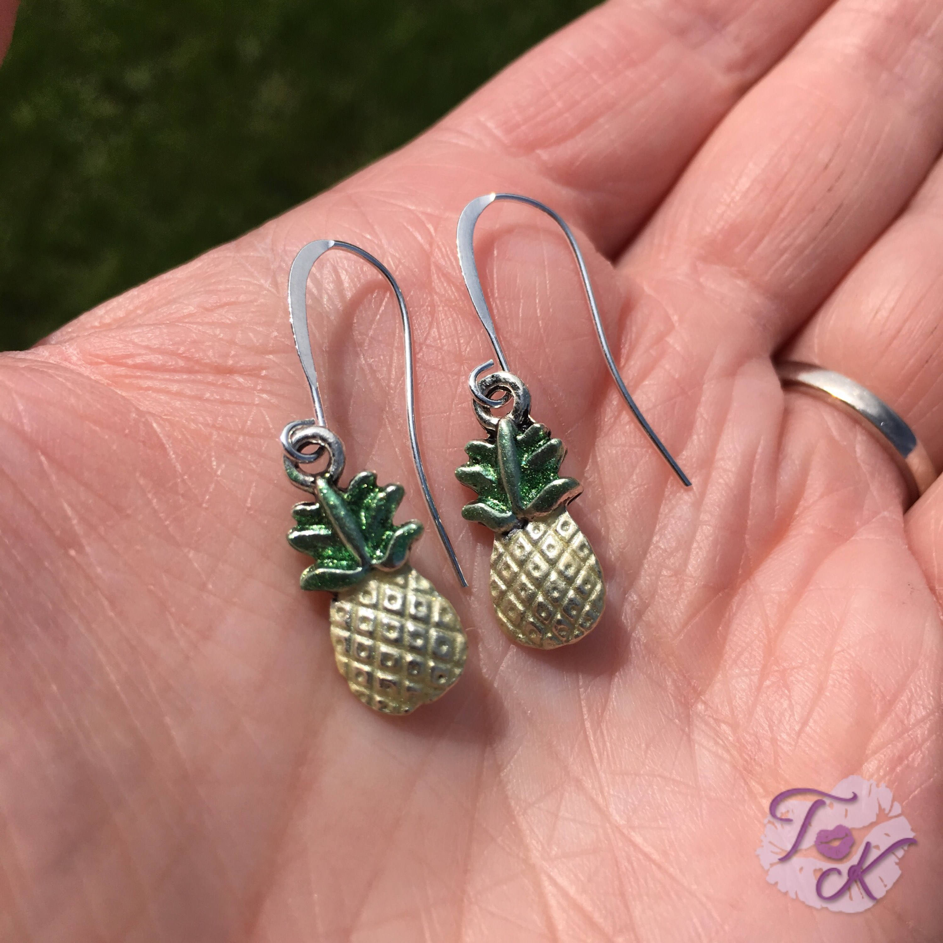 Pineapple Earrings Pineapple Dangle Earrings Fruit Earrings Etsy