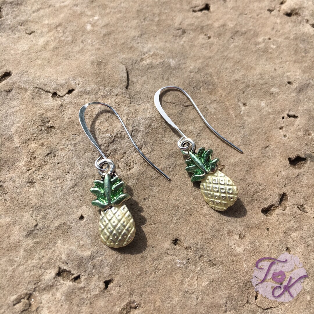 Pineapple Earrings Pineapple Dangle Earrings Fruit Earrings Etsy