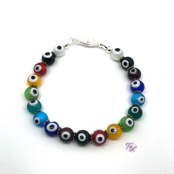 Glass evil eye best sale bracelet