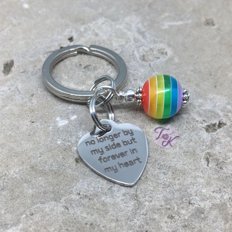 Rainbow Bridge Rainbow Bridge Key Chain Memorial Key Chain No Longer By My Side But Forever In My Heart Pet Sympathy Gift