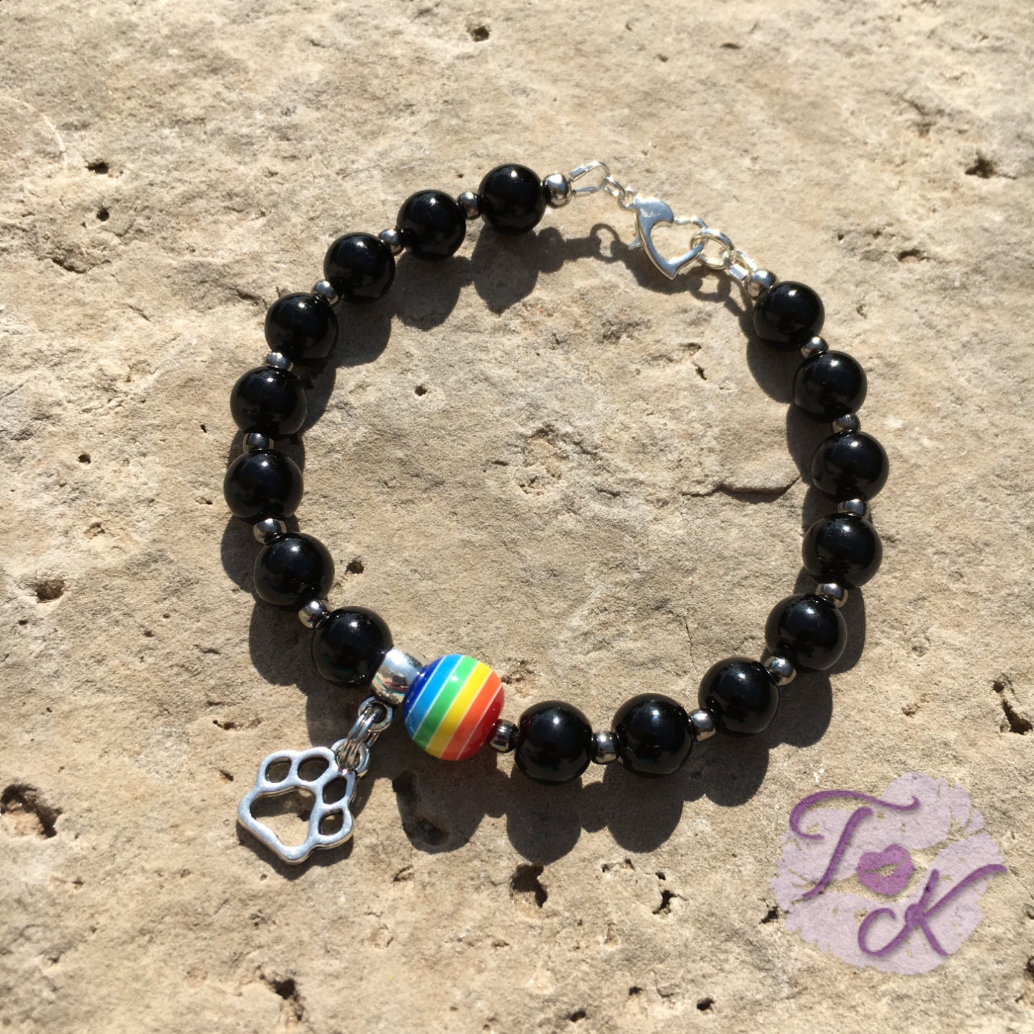 Rainbow Bridge Memorial Bracelet – 7 Chakra Bead Gift for Pet Loss main image 0