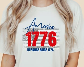 Patriotic 1776 T-Shirt American Defiance Tee USA 250th Anniversary 1776-2026 Vintage Heritage Shirt 4th of July Biker Gift Comfort Colors
