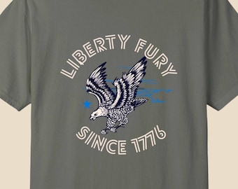 Vintage Eagle T-Shirt Liberty Fury Retro Tee American Patriotic Shirt USA 250th Anniversary 1776-2026 Biker Eagle Gift Comfort Colors