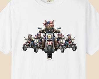 Motorcycle Club T-Shirt United We Ride Biker Tee Patriotic Rider Graphic Shirt American Motorcycle Gift Unisex Comfort Colors