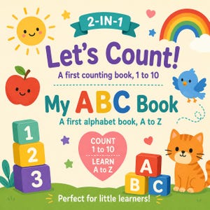 Toddler Learning Set – Counting 1-10, ABC Alphabet Ebooks (Digital Download)