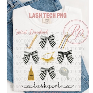 Coquette Lash Png Lash Tech Logo firmy Lash Czarne złote rzęsy Projekt artysty rzęs Plik do pobrania cyfrowego Branding kosmetyczny Przedłużanie rzęs