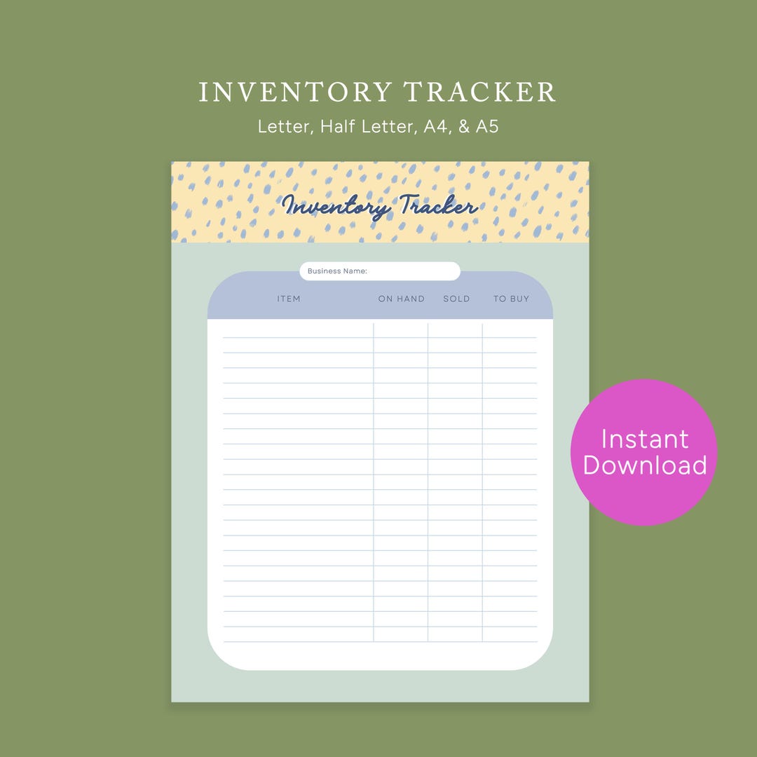 Inventory Tracker Printable | Small Business Stock Log (digital ...