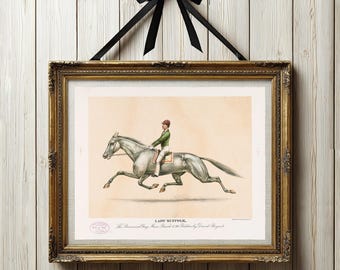 Vintage Horse Art Print, Fox Hunting Illustration, English Equestrian Art, Huntsman Print, Antique Horse Sketch, Digital Art Download