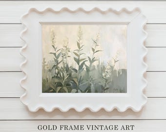 Spring Printable Wildflower Field Landscape Painting Spring Flowers Flower Print Floral Art Print Wildflowers Sage Green Wall Art