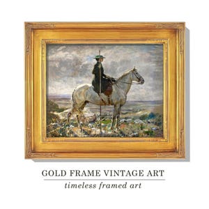 Pferd Wandkunst Antiker Pferdedruck Porträt Wandkunst Bauernhaus Wandkunst Reiter Dekor Ölgemälde Druck Gerahmt Pferdekunst Wohnkultur