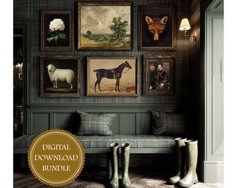 British Country Home Gallery Wall Art, Equestrian and Country Prints, English Manor Decor, Chateaucore, Digital Download Bundle