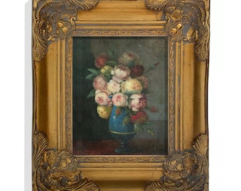 Floral Peonies Print Peonies Wall Art Framed Gold Frame Flowers Wall Art Flower Prints Giclee Canvas Print Framed Art Home Decor Gift