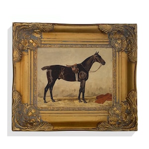 Horse Wall Art Vintage Horse Print Wall Art Farmhouse Wall Art Equestrian Decor Oil Painting Print Framed Equine Art Home Decor